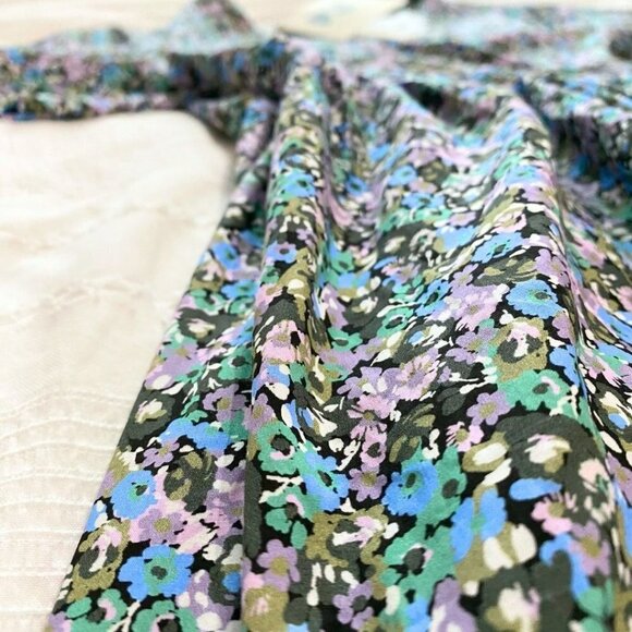 NWT FRANK AND OAK THE PRINTED LOOSE DRESS IN LILAC BLUE COLORS - XS - Picture 10 of 12